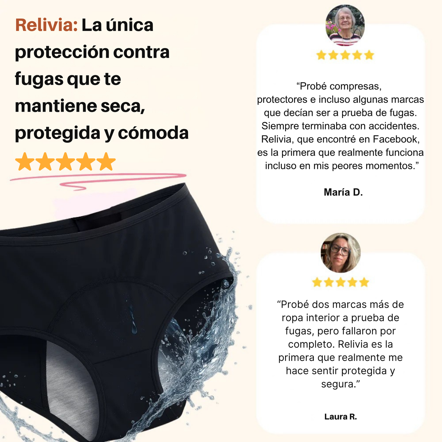 Relivia | Ropa interior a prueba de fugas que nunca te fallará (Pack de 4)